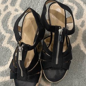 MICHAEL Michael Kors Berkley Wedge, black platform sandal womens size 7